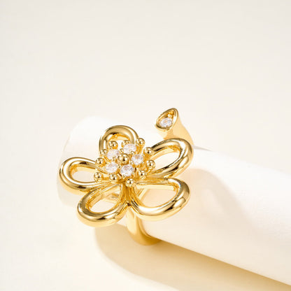 [Rani Jewelry]  FLOWERLACE OPEN RING 5 DIAMONDS