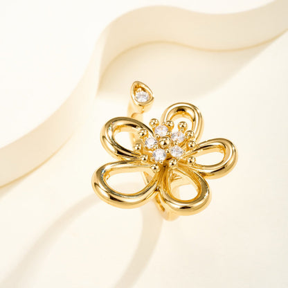 [Rani Jewelry]  FLOWERLACE OPEN RING 5 DIAMONDS