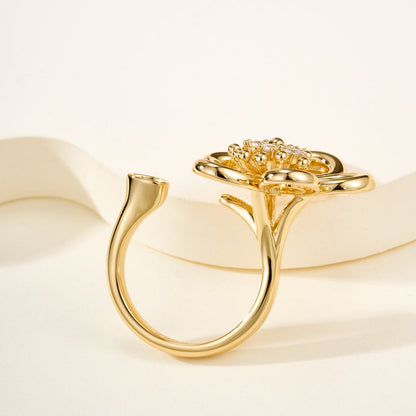 [Rani Jewelry]  FLOWERLACE OPEN RING 5 DIAMONDS