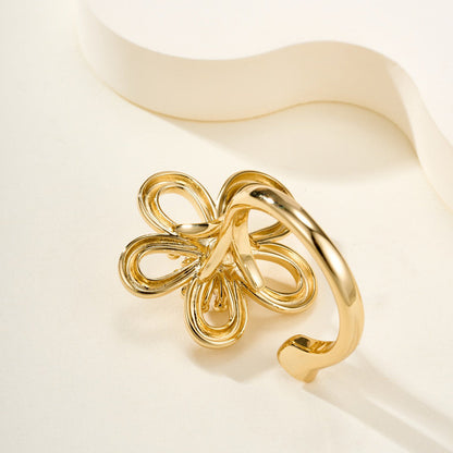 [Rani Jewelry]  FLOWERLACE OPEN RING 5 DIAMONDS