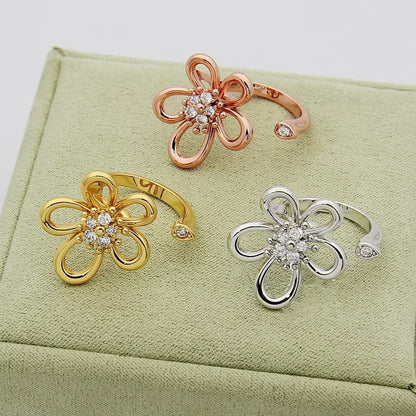 [Rani Jewelry]  FLOWERLACE OPEN RING 5 DIAMONDS
