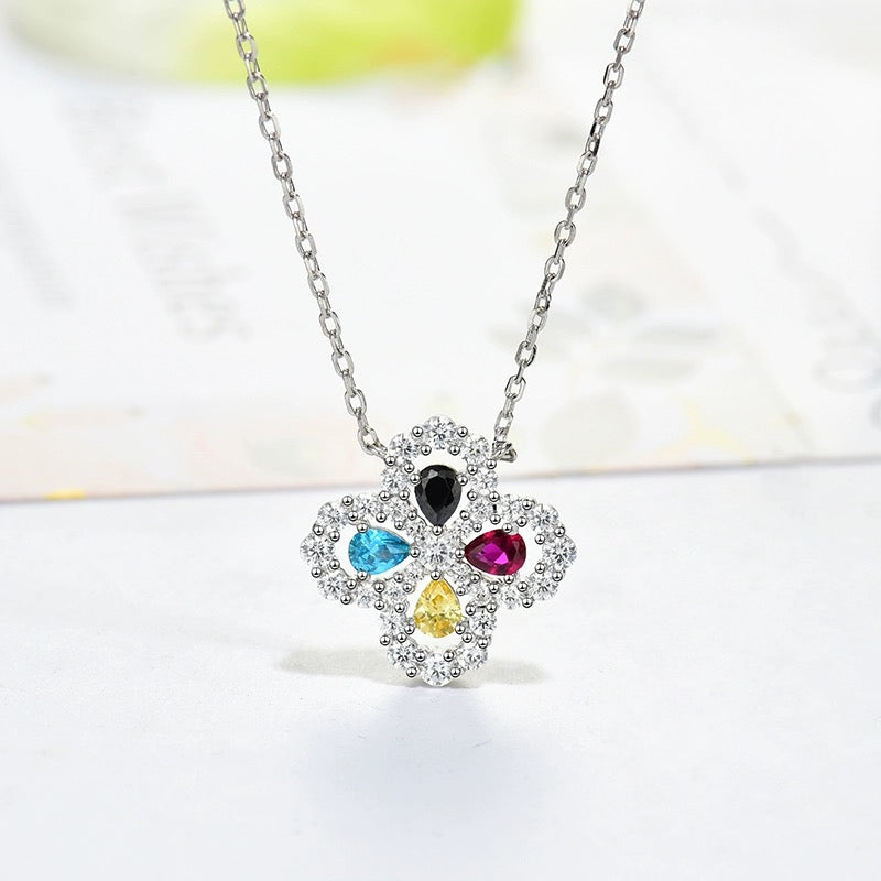 [Rani Jewelry]LOOP NECKLACE FULL MOTIF DIAMOND 16MM MULTIPLE COLORS