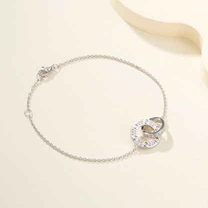 [Rani Jewelry] LOVE DOUBLE RING FULL DIAMOND BRACELET