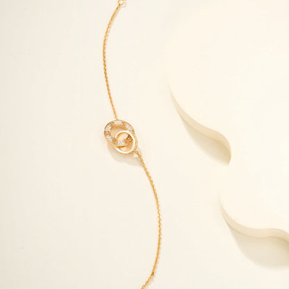 [Rani Jewelry] LOVE DOUBLE RING FULL DIAMOND BRACELET