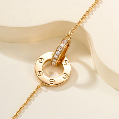 [Rani Jewelry] LOVE DOUBLE RING FULL DIAMOND BRACELET