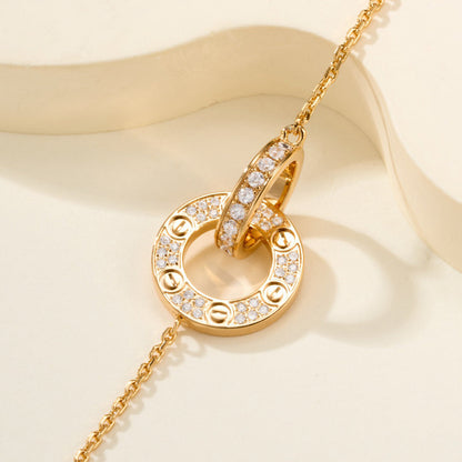 [Rani Jewelry] LOVE DOUBLE RING FULL DIAMOND BRACELET