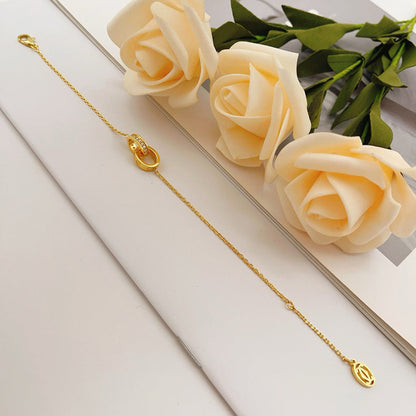 [Rani Jewelry] LOVE DOUBLE RING HALF DIAMOND BRACELET