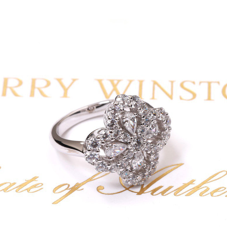 [Rani Jewelry]LOOP RING FULL MOTIF DIAMOND 16MM SILVE