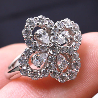 [Rani Jewelry]LOOP RING FULL MOTIF DIAMOND 16MM SILVE
