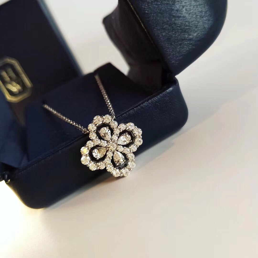 [Rani Jewelry]LOOP NECKLACE FULL MOTIF DIAMOND 16MM MULTIPLE COLORS