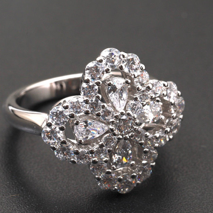 [Rani Jewelry]LOOP RING FULL MOTIF DIAMOND 16MM SILVE