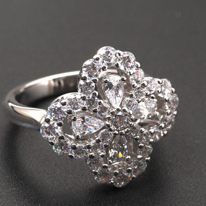 [Rani Jewelry]LOOP RING FULL MOTIF DIAMOND 16MM SILVE