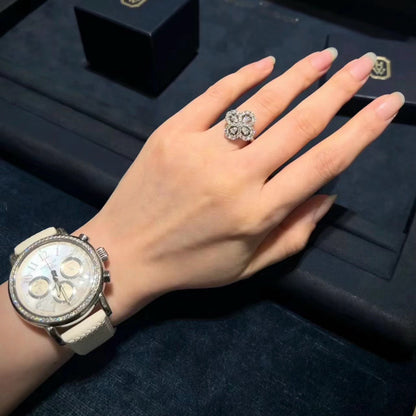 [Rani Jewelry]LOOP RING FULL MOTIF DIAMOND 16MM SILVE
