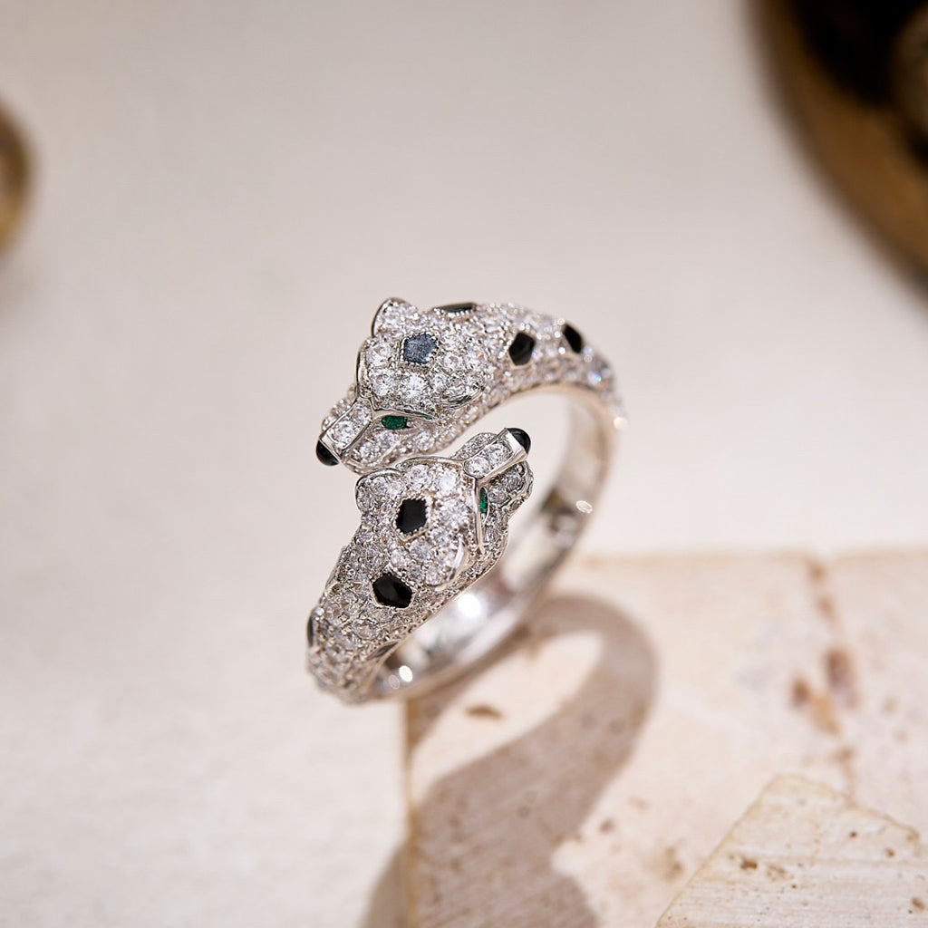 [Rani Jewelry] PANTHERE DOUBLE HEADED FULL DIAMOND  RING