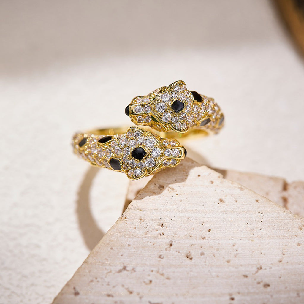 [Rani Jewelry] PANTHERE DOUBLE HEADED FULL DIAMOND  RING