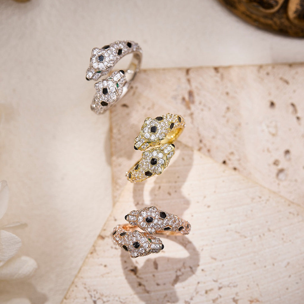 [Rani Jewelry] PANTHERE DOUBLE HEADED FULL DIAMOND  RING