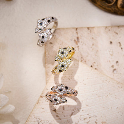 [Rani Jewelry] PANTHERE DOUBLE HEADED FULL DIAMOND  RING