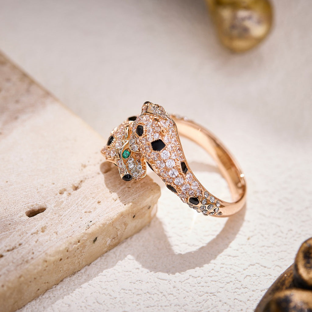 [Rani Jewelry] PANTHERE DOUBLE HEADED FULL DIAMOND  RING