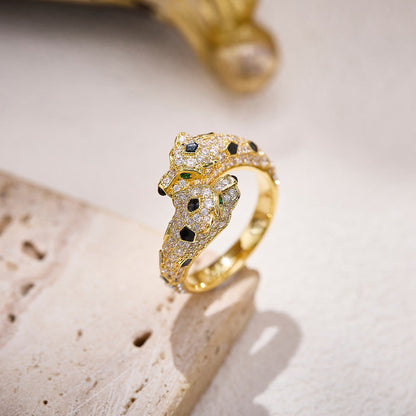 [Rani Jewelry] PANTHERE DOUBLE HEADED FULL DIAMOND  RING