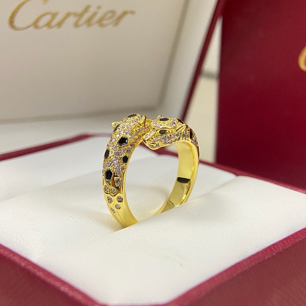 [Rani Jewelry] PANTHERE DOUBLE HEADED FULL DIAMOND  RING