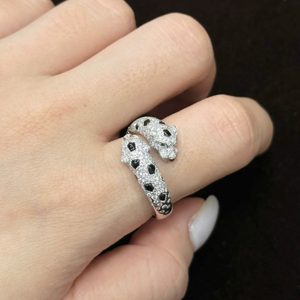 [Rani Jewelry] PANTHERE DOUBLE HEADED FULL DIAMOND  RING