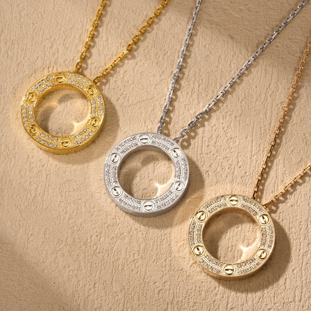 [Rani Jewelry] LOVE NECKLACE 16MM  FULL DIAMOND