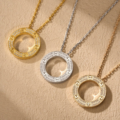 [Rani Jewelry] LOVE NECKLACE 16MM  FULL DIAMOND