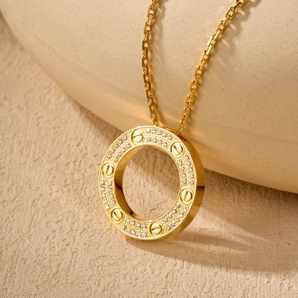 [Rani Jewelry] LOVE NECKLACE 16MM  FULL DIAMOND