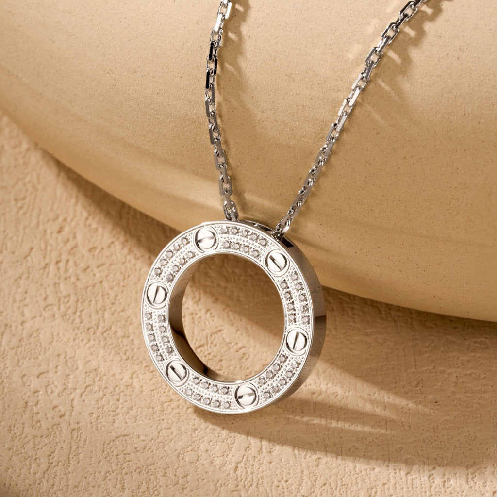 [Rani Jewelry] LOVE NECKLACE 16MM  FULL DIAMOND