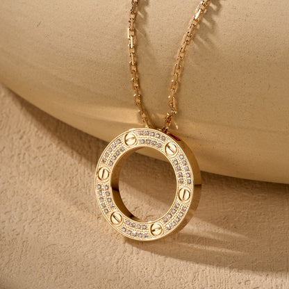 [Rani Jewelry] LOVE NECKLACE 16MM  FULL DIAMOND
