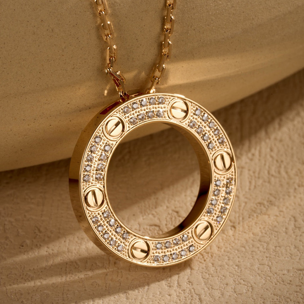 [Rani Jewelry] LOVE NECKLACE 16MM  FULL DIAMOND