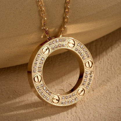 [Rani Jewelry] LOVE NECKLACE 16MM  FULL DIAMOND