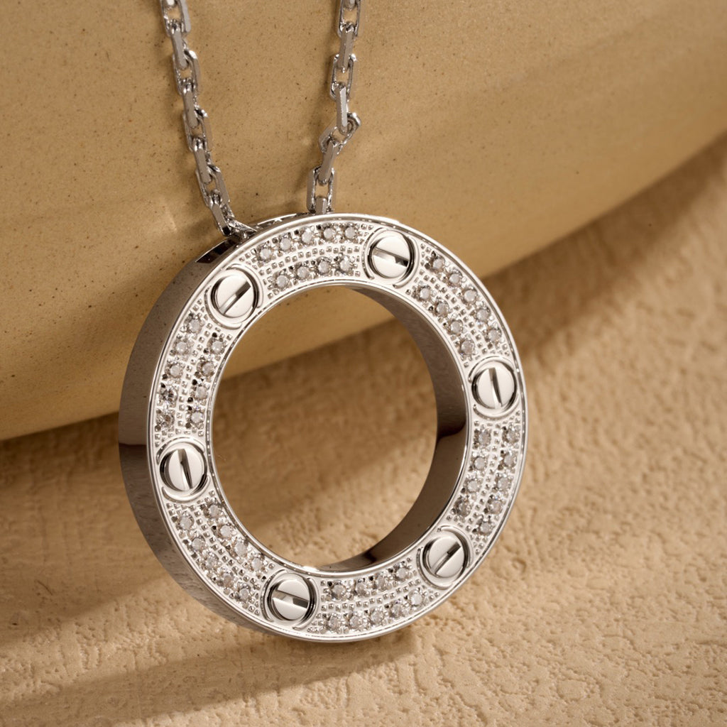 [Rani Jewelry] LOVE NECKLACE 16MM  FULL DIAMOND