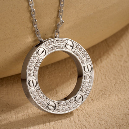 [Rani Jewelry] LOVE NECKLACE 16MM  FULL DIAMOND