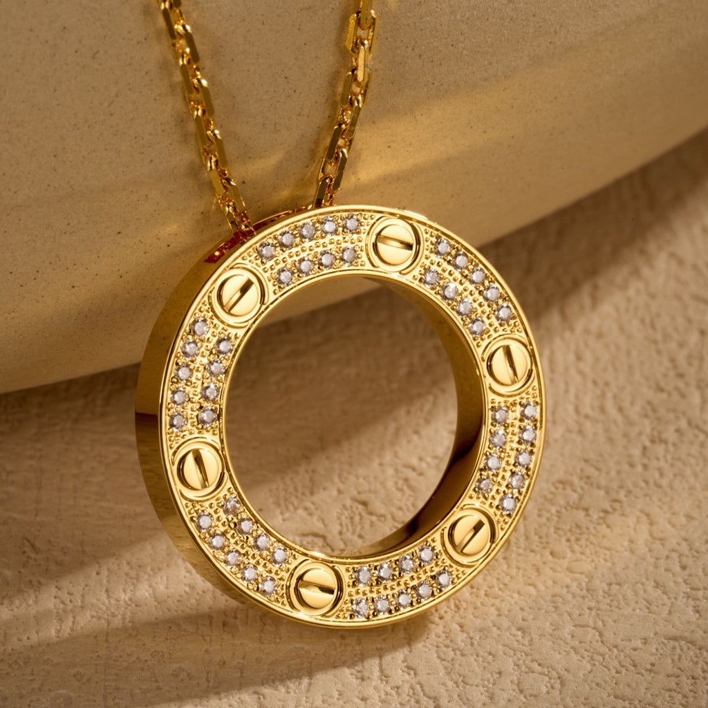 [Rani Jewelry] LOVE NECKLACE 16MM  FULL DIAMOND