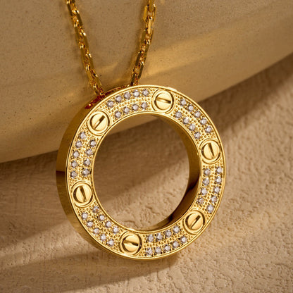 [Rani Jewelry] LOVE NECKLACE 16MM  FULL DIAMOND