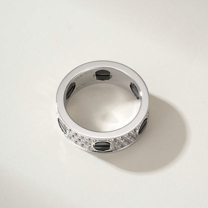 [Rani Jewelry] LOVE RING 5.5MM DIAMONDS PAVED CERAMIC