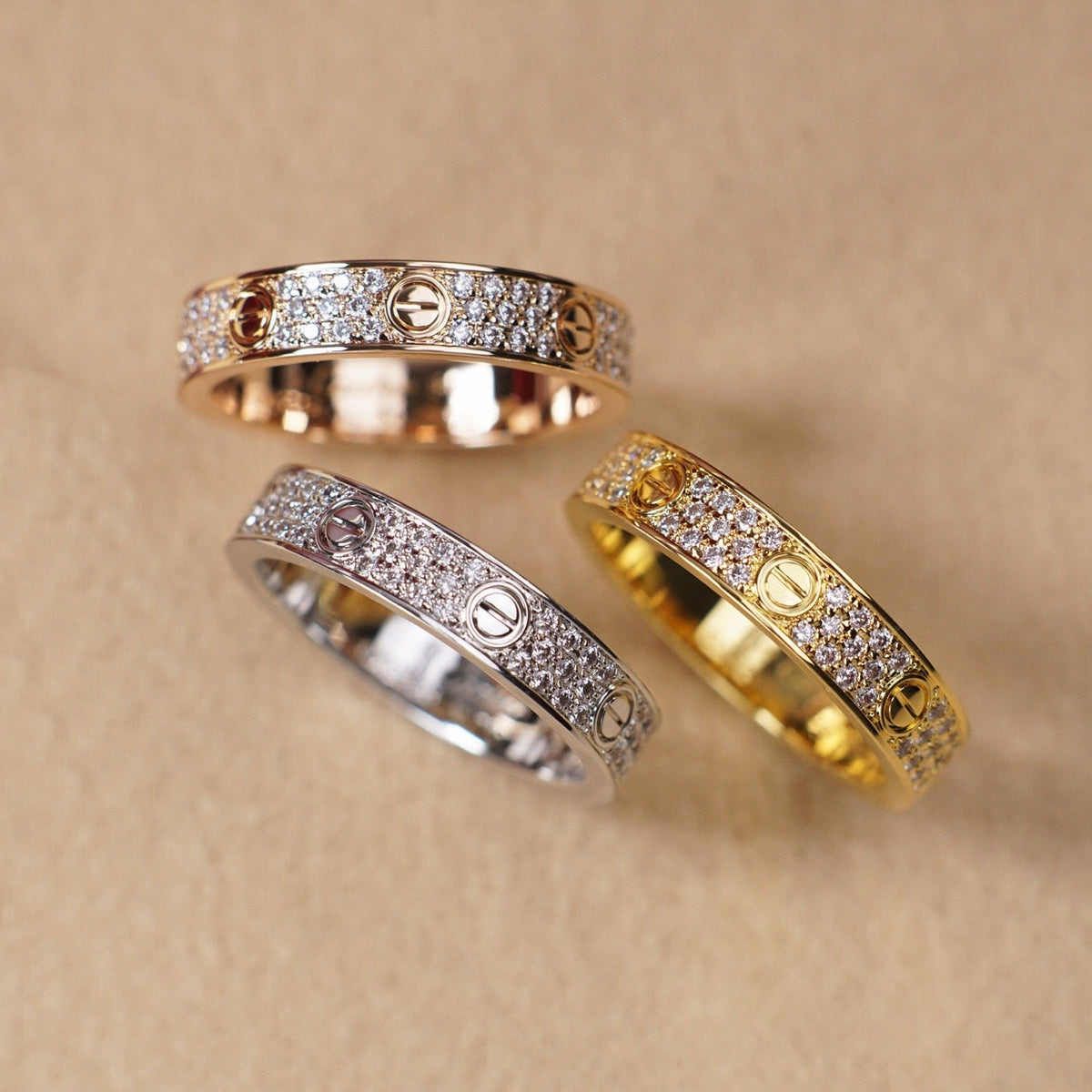 [Rani Jewelry] LOVE RING 4.0MM DIAMOND PAVED