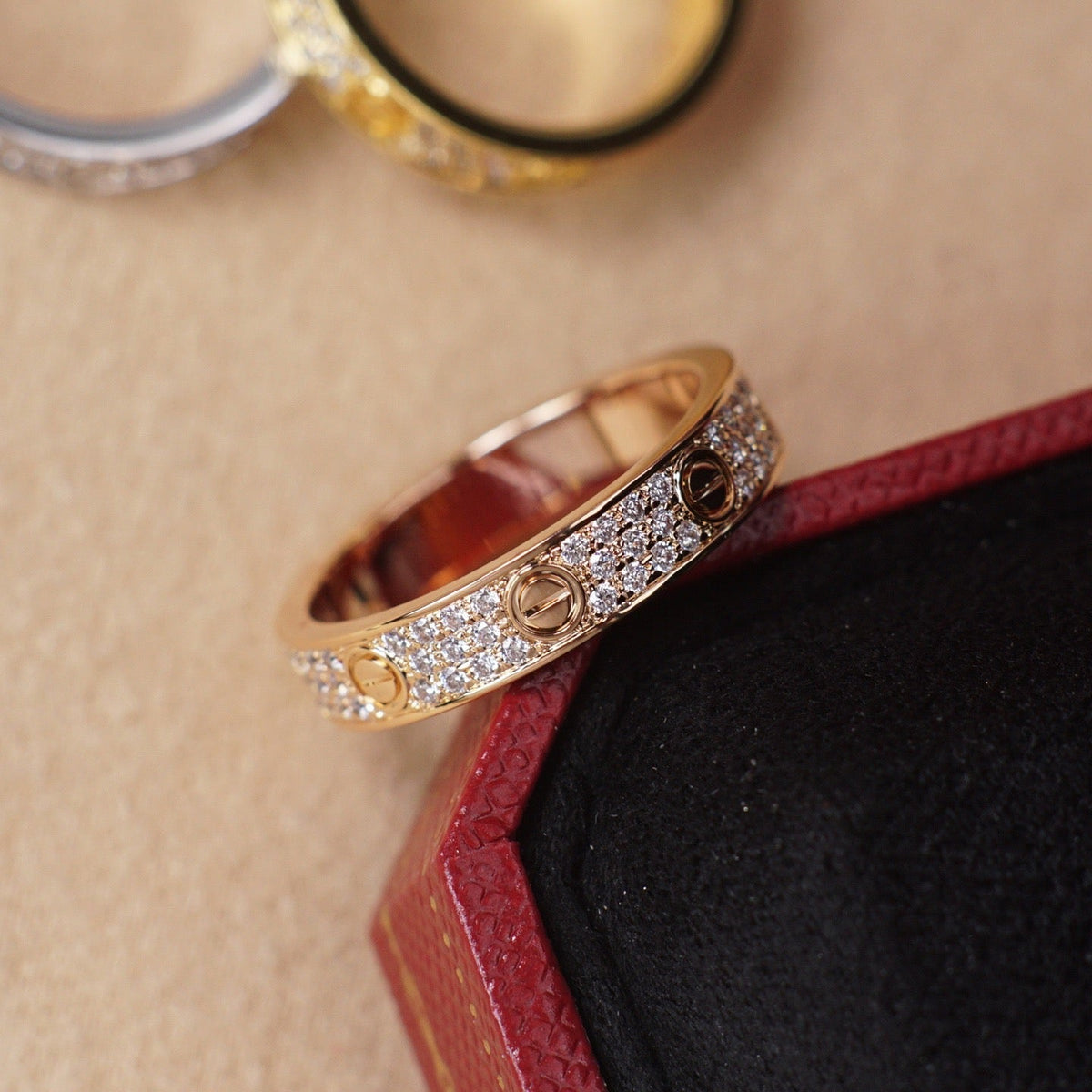 [Rani Jewelry] LOVE RING 4.0MM DIAMOND PAVED