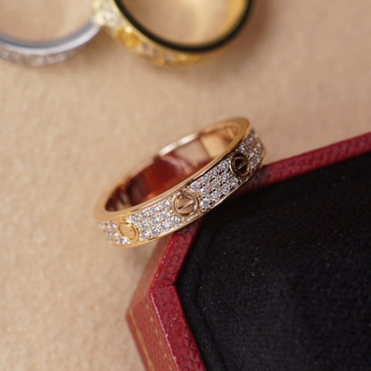 [Rani Jewelry] LOVE RING 4.0MM DIAMOND PAVED