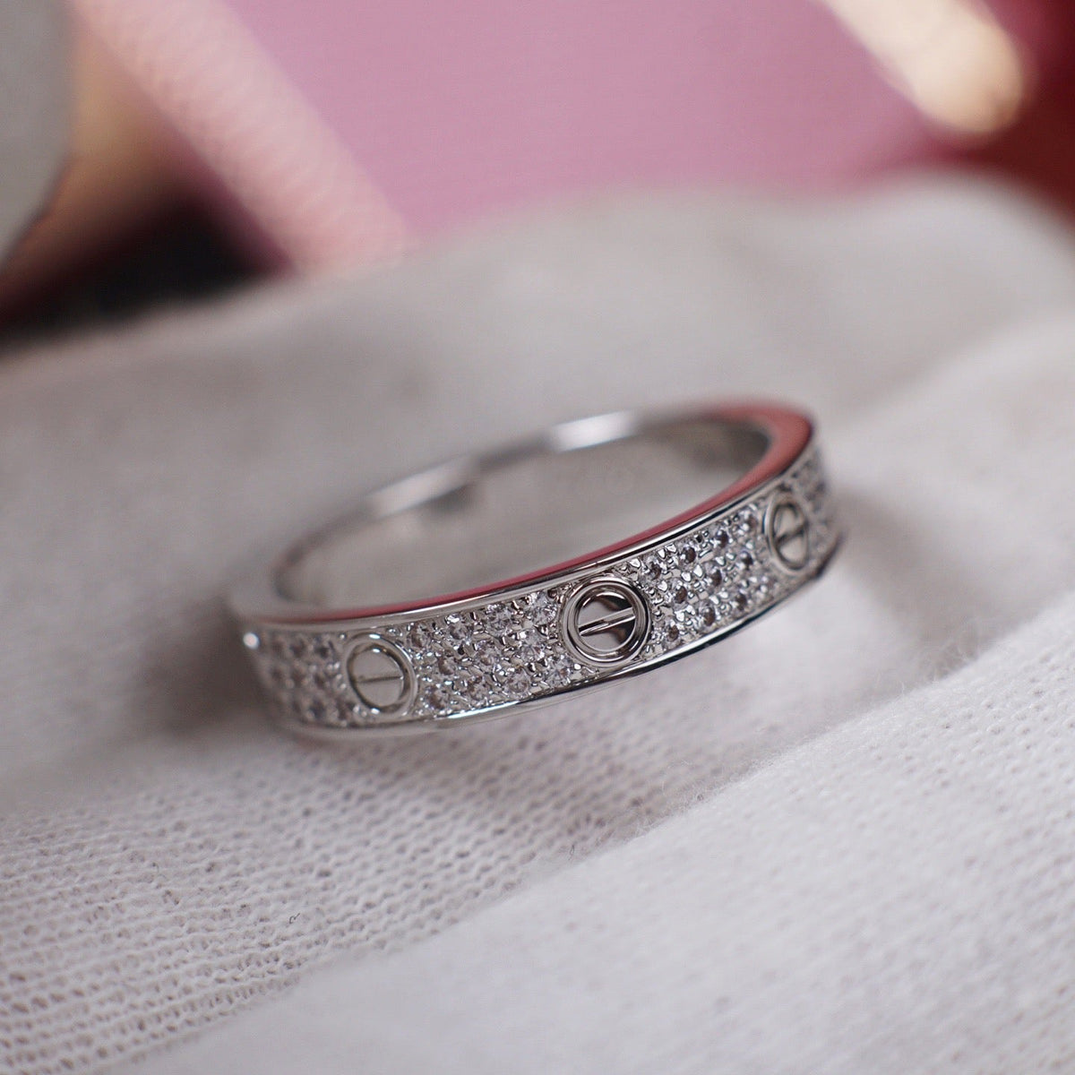 [Rani Jewelry] LOVE RING 4.0MM DIAMOND PAVED