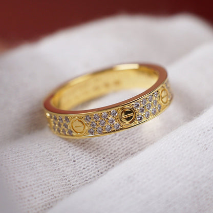 [Rani Jewelry] LOVE RING 4.0MM DIAMOND PAVED