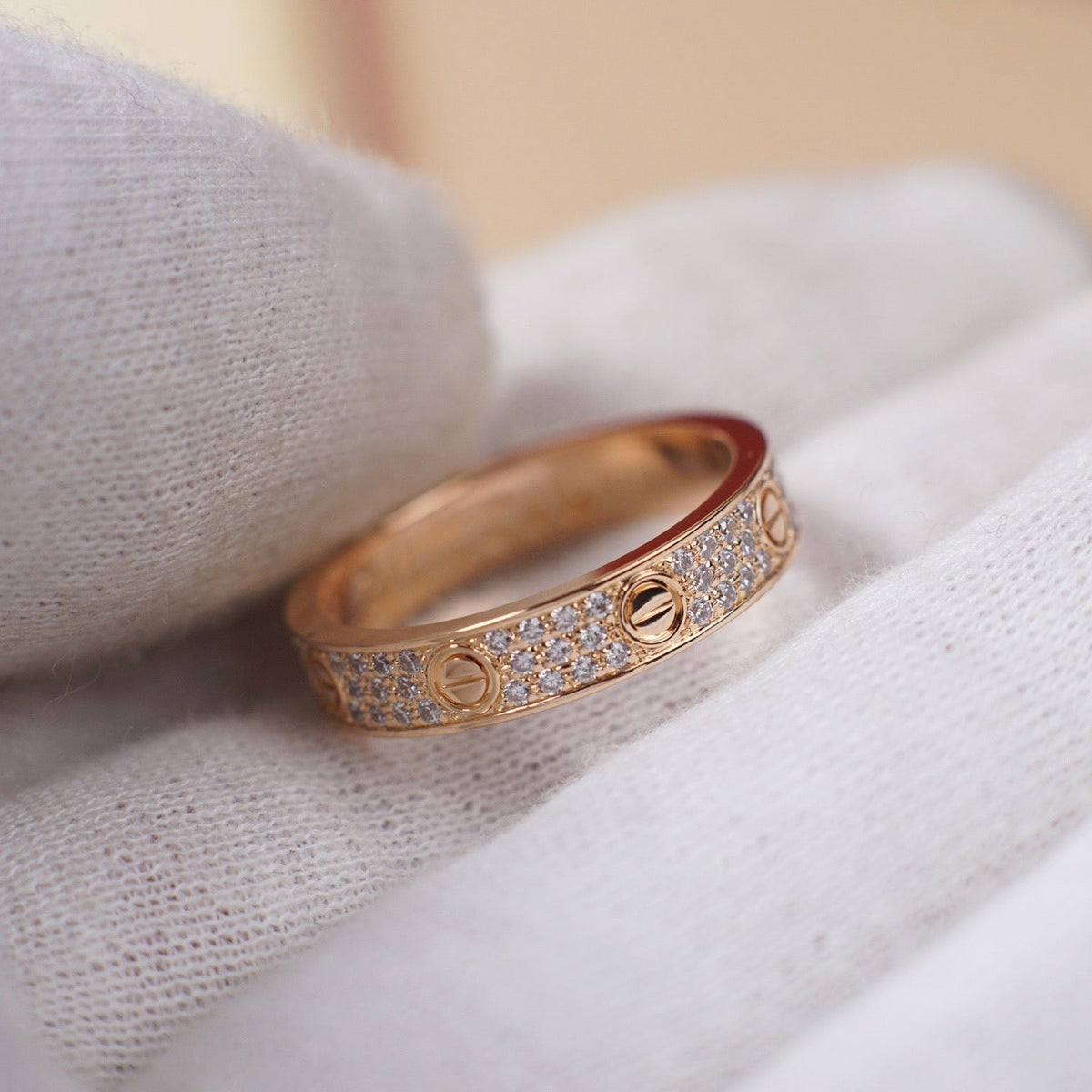[Rani Jewelry] LOVE RING 4.0MM DIAMOND PAVED