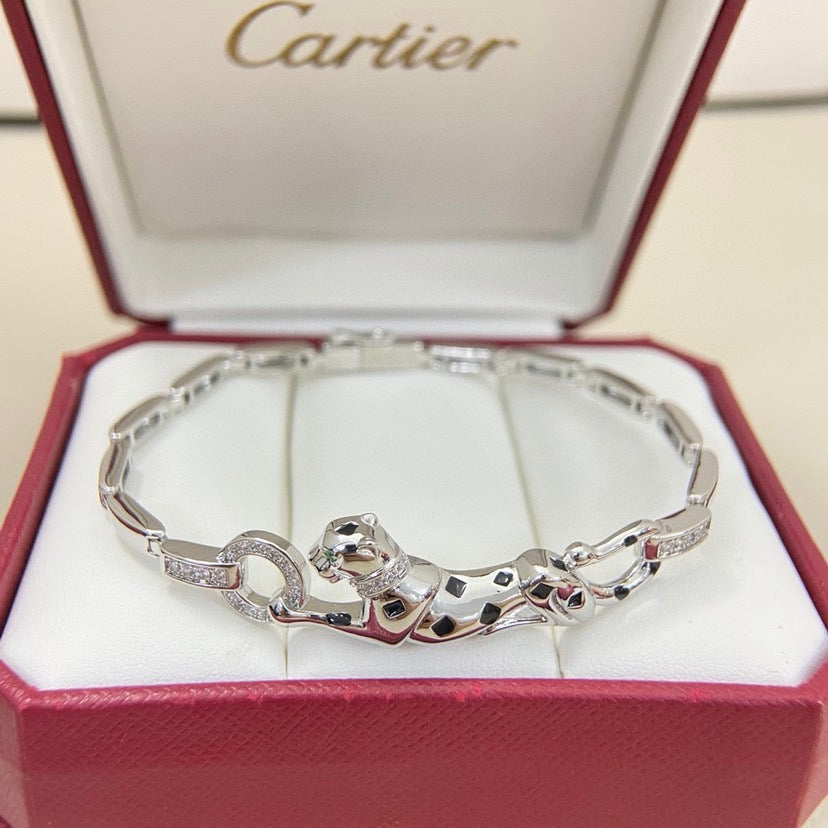 [Rani Jewelry] PANTHERE HALF DIAMOND ON CHAIN BRACELET