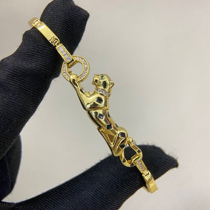 [Rani Jewelry] PANTHERE HALF DIAMOND ON CHAIN BRACELET