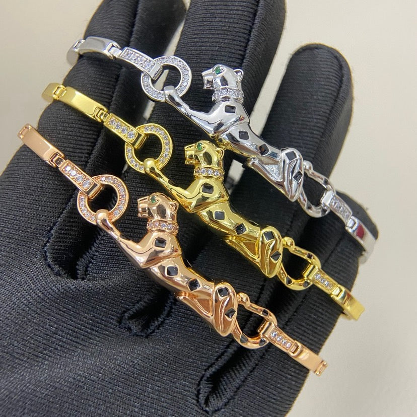 [Rani Jewelry] PANTHERE HALF DIAMOND ON CHAIN BRACELET