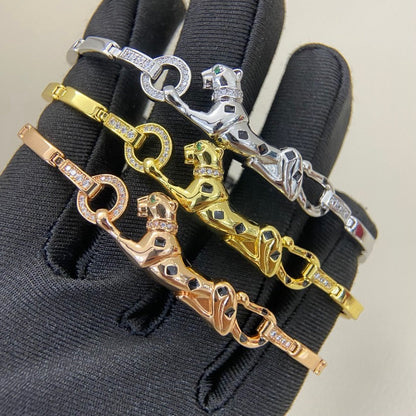 [Rani Jewelry] PANTHERE HALF DIAMOND ON CHAIN BRACELET