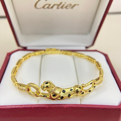 [Rani Jewelry] PANTHERE HALF DIAMOND ON CHAIN BRACELET