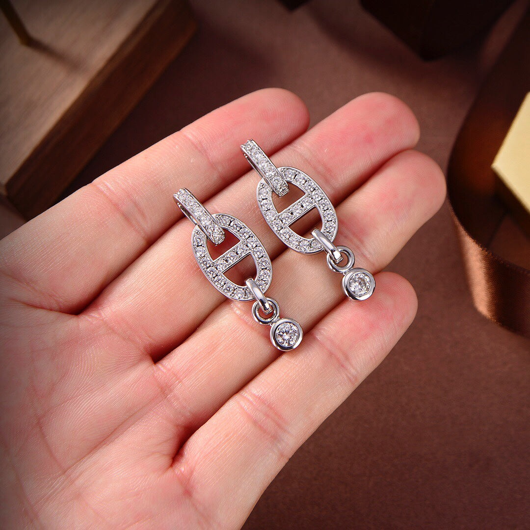 [Rani Jewelry]HM CHAINE DIAMOND EARRINGS