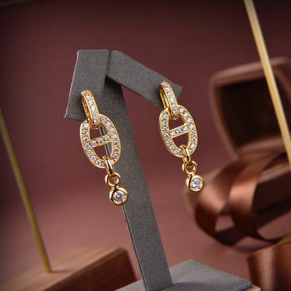 [Rani Jewelry]HM CHAINE DIAMOND EARRINGS